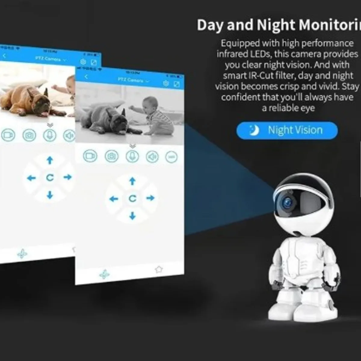 GENERICO - Monitor de bebe para el hogar vision nocturna voz bidireccional