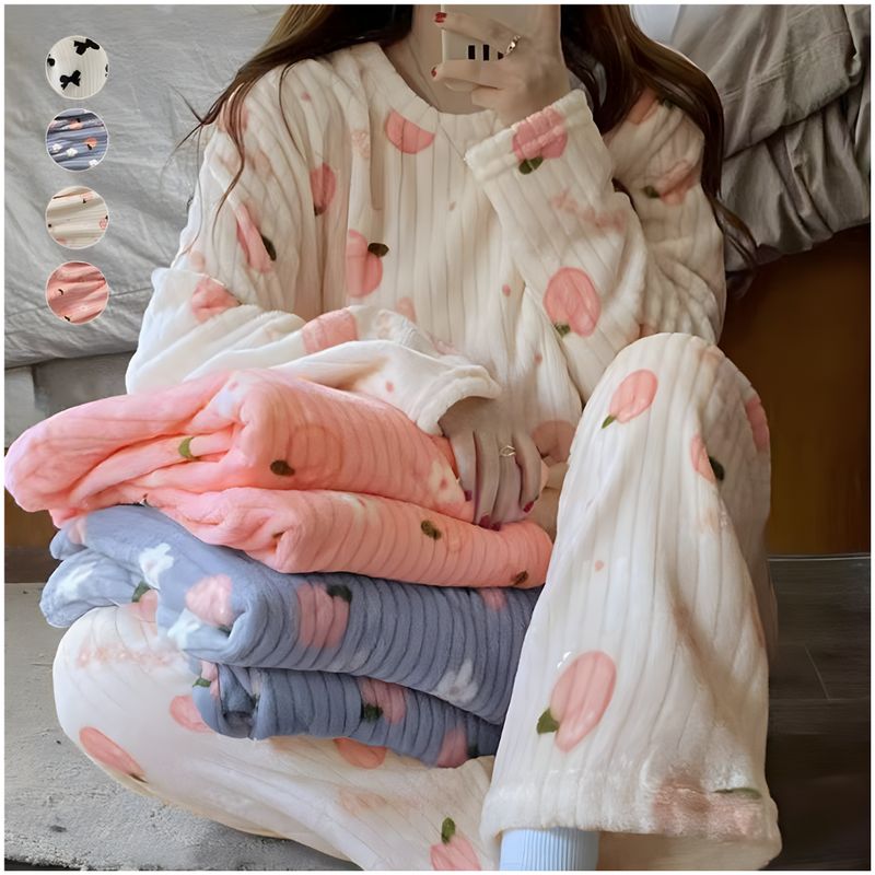 INSPIRA MARKET - Pijama de Felpa 2 Piezas Kawaii Mujer