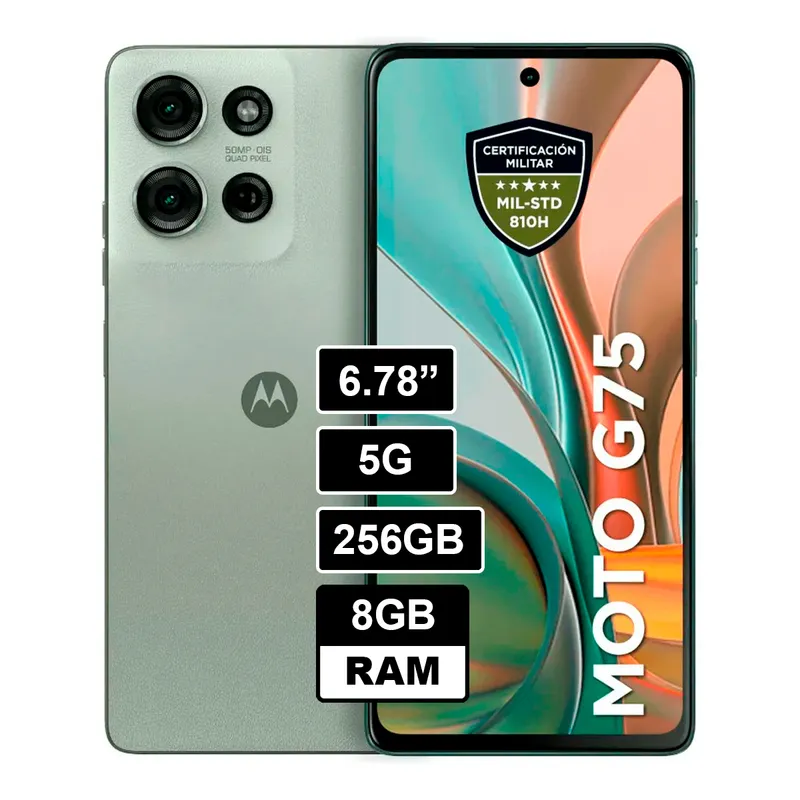 MOTOROLA - CELULAR MOTOROLA MOTO G75 5G 8GB RAM 256GB GRIS VERDE