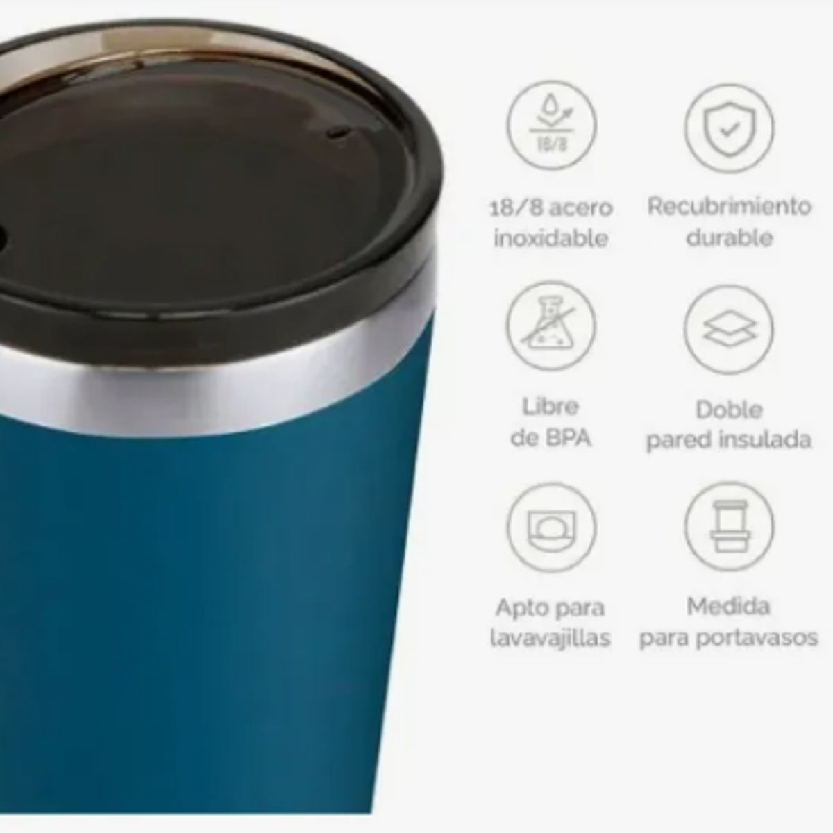 GENERICO - Vaso Termico Soft Touch 360 Ml Azul Soft
