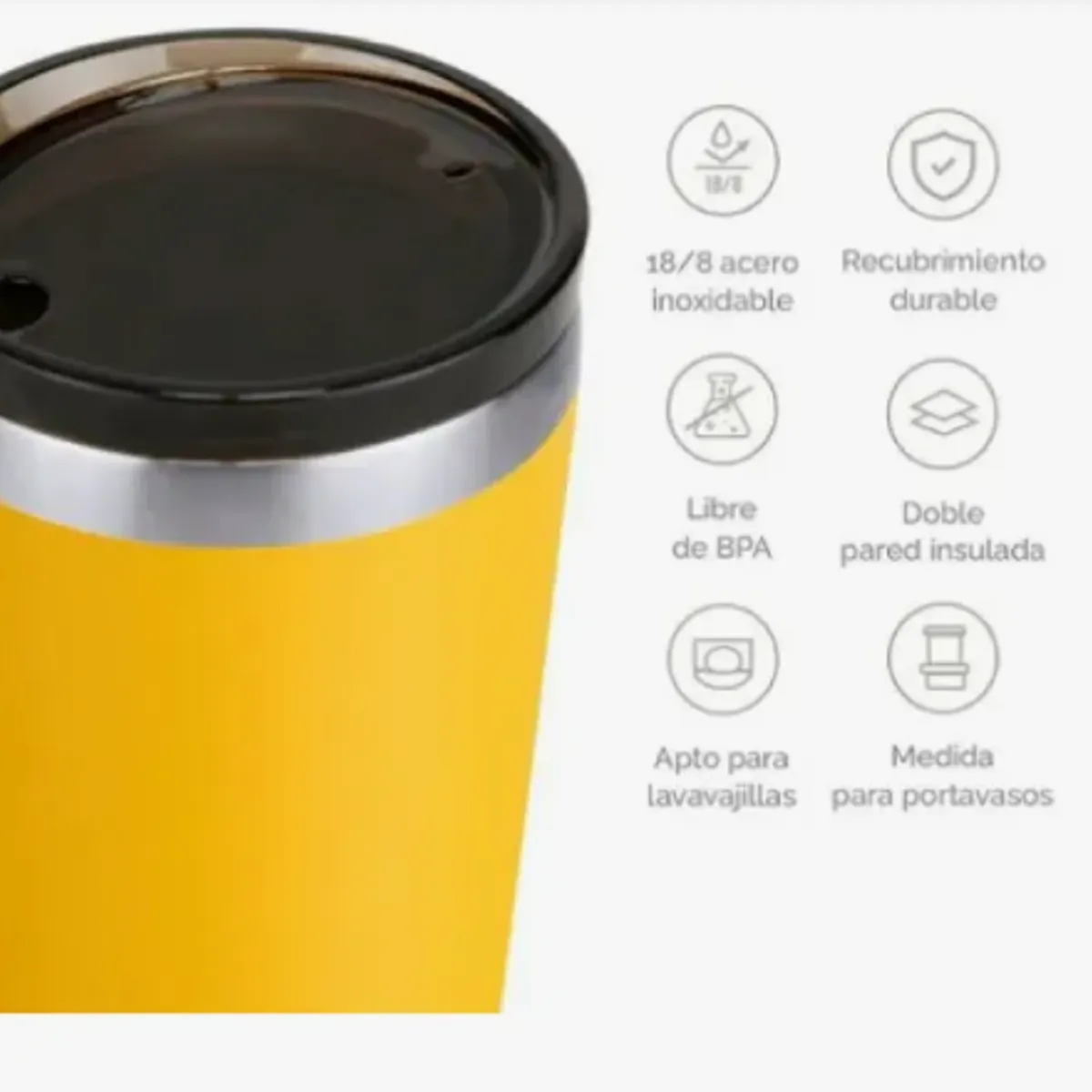 GENERICO - Vaso Termico Soft Touch 360 Ml Amarillo