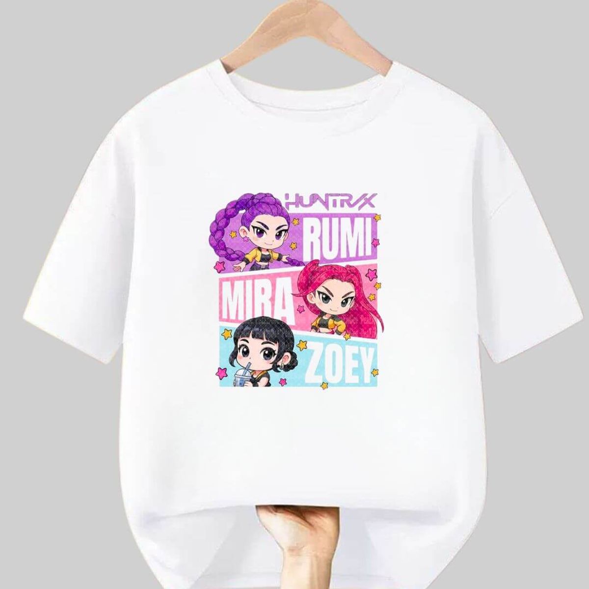 GENERICO - Polos Algodon Huntrix Guerreras Kpop Demon Hunters - Tallas 6 al XL