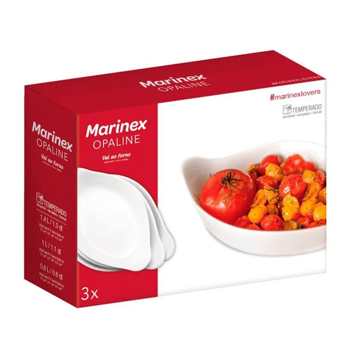 MARINEX - Jgo x3 Fuentes Oval Opaline Pequeño+Mediano+Grande