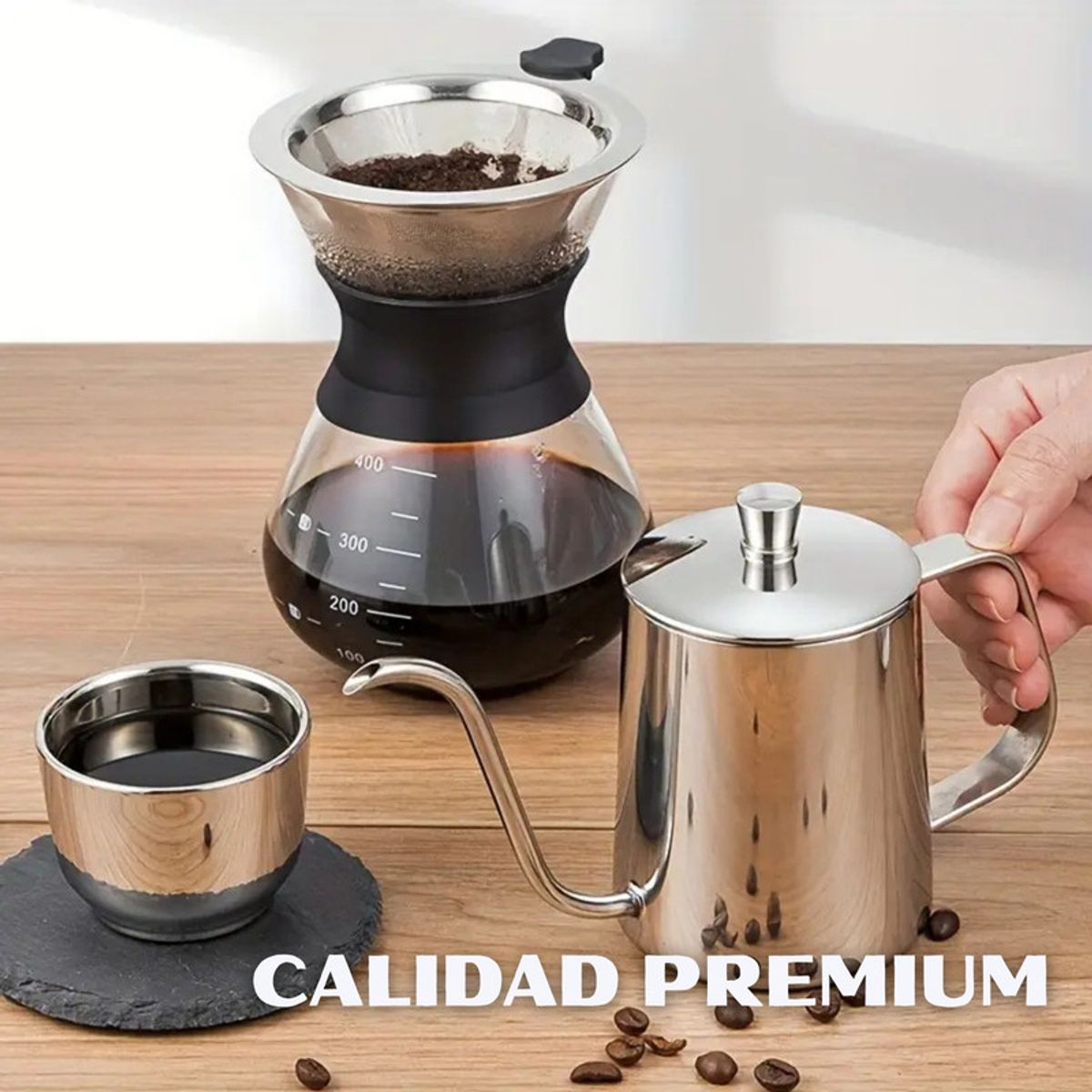 PENTHA - Jarra Cuello de Cisne 600ml Inox para Cafetera por Goteo