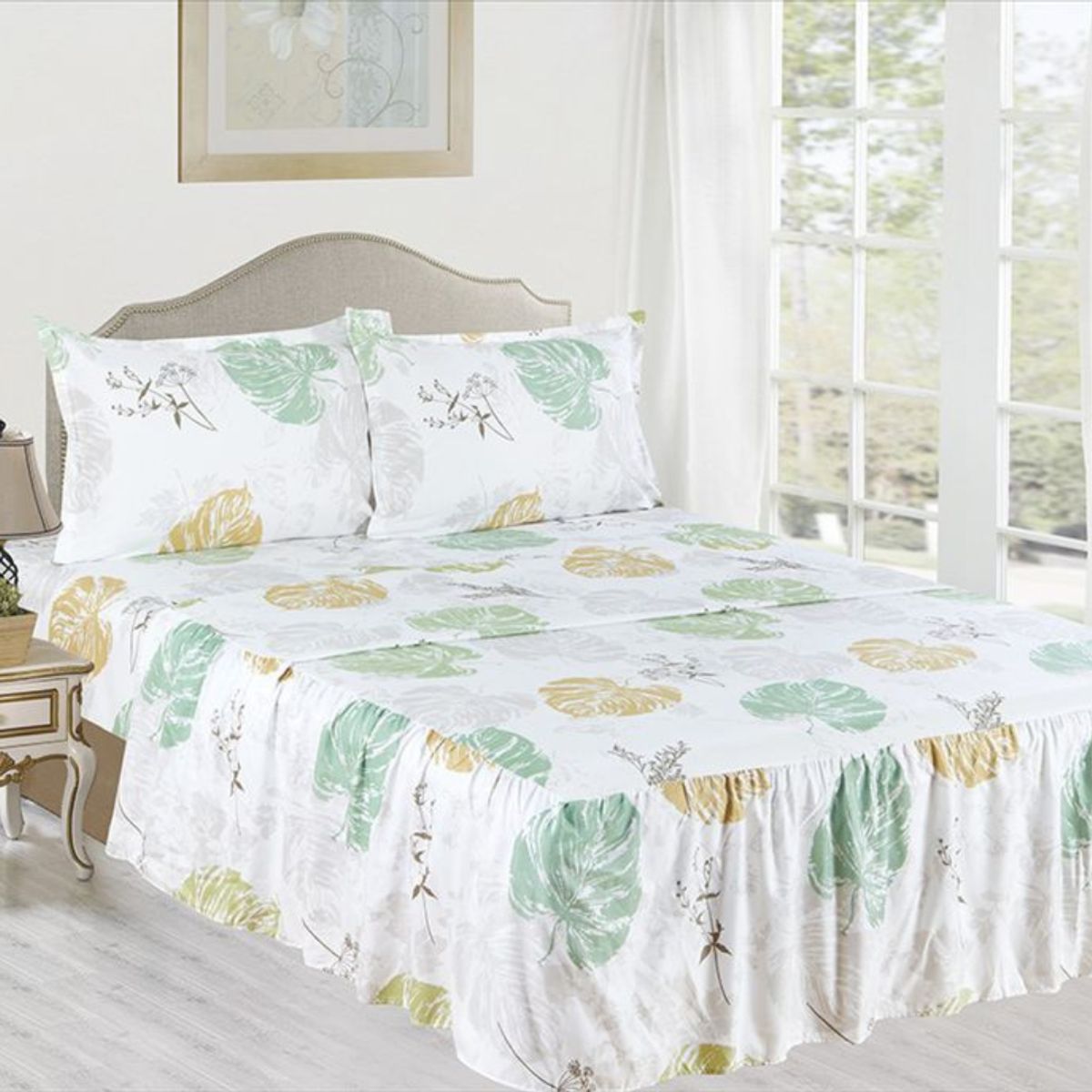 CASATEX - JUEGO DE SÁBANAS CON BLONDA DE 2 PLZ