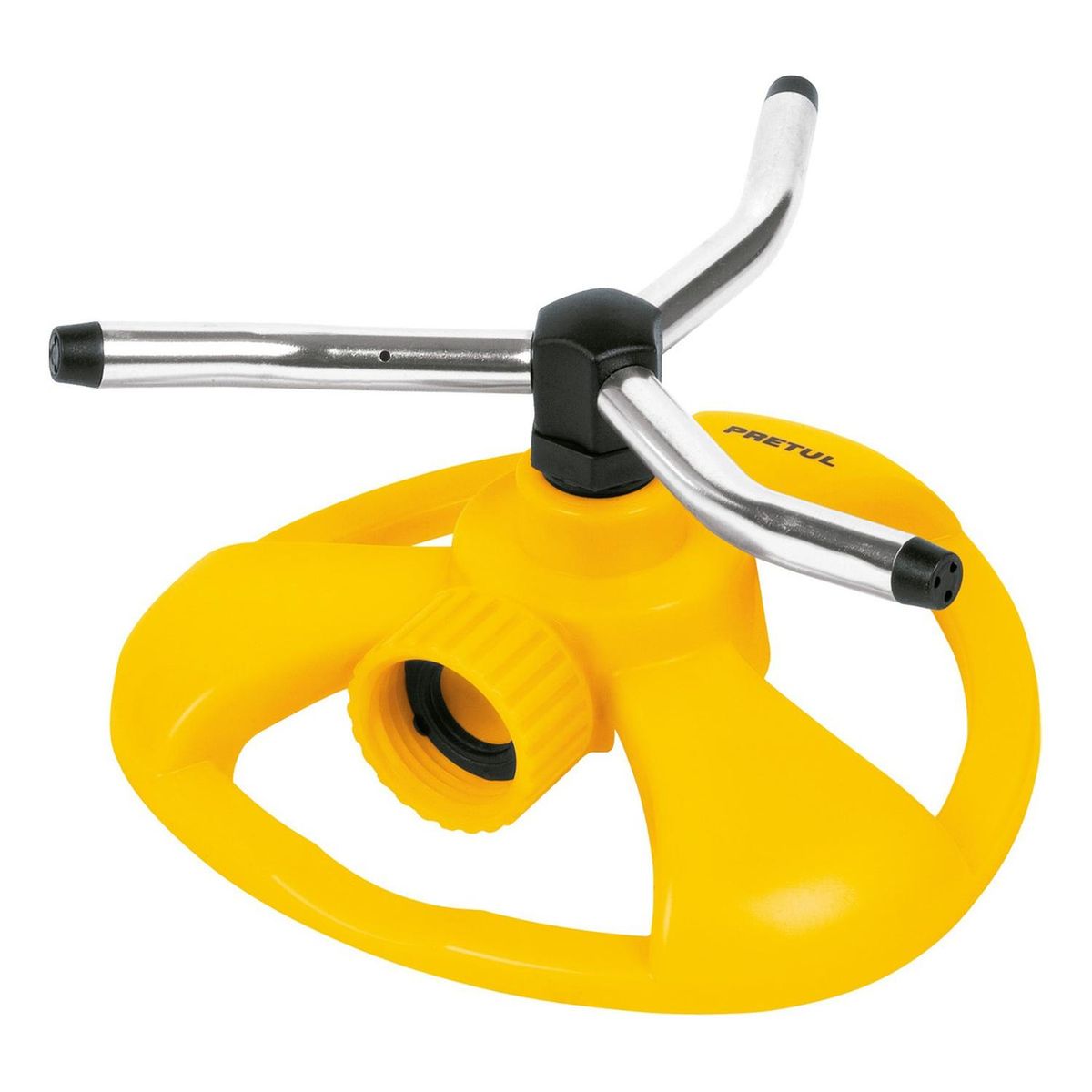 PRETUL - Aspersor giratorio de 3 brazos con base plástica Pretul