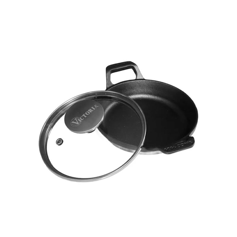 VICTORIA - Mini Cazuela H.Fundido 14 cm Esmaltada c/Tapa Vidrio 55148006