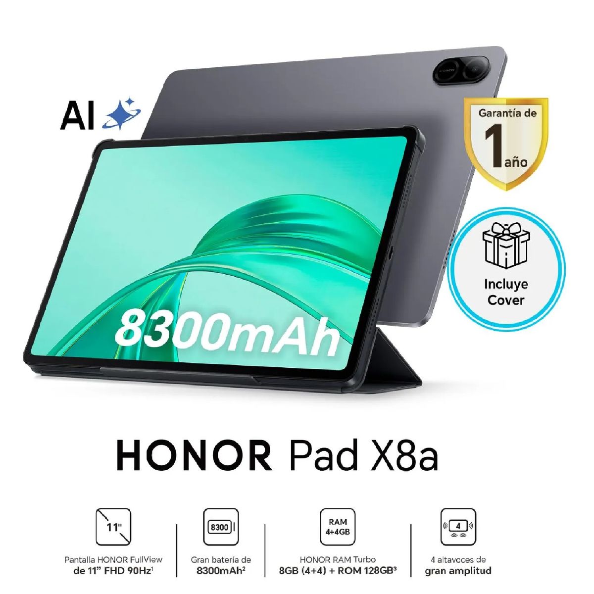 HONOR - HONOR PAD X8A 4RAM 128GB GREY + WITH FLIP COVER