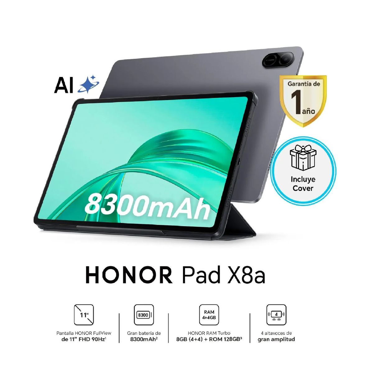 HONOR - HONOR PAD X8A 4RAM 128GB GREY + WITH FLIP COVER