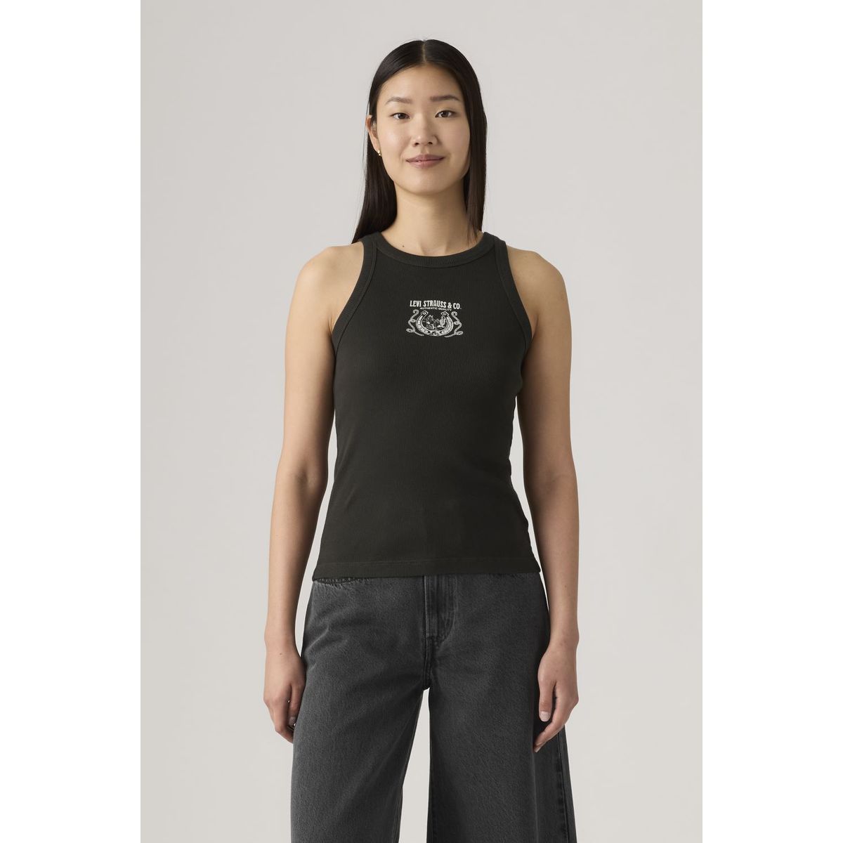 LEVIS - Polo Mujer Essential Racer Tank Negro Levis