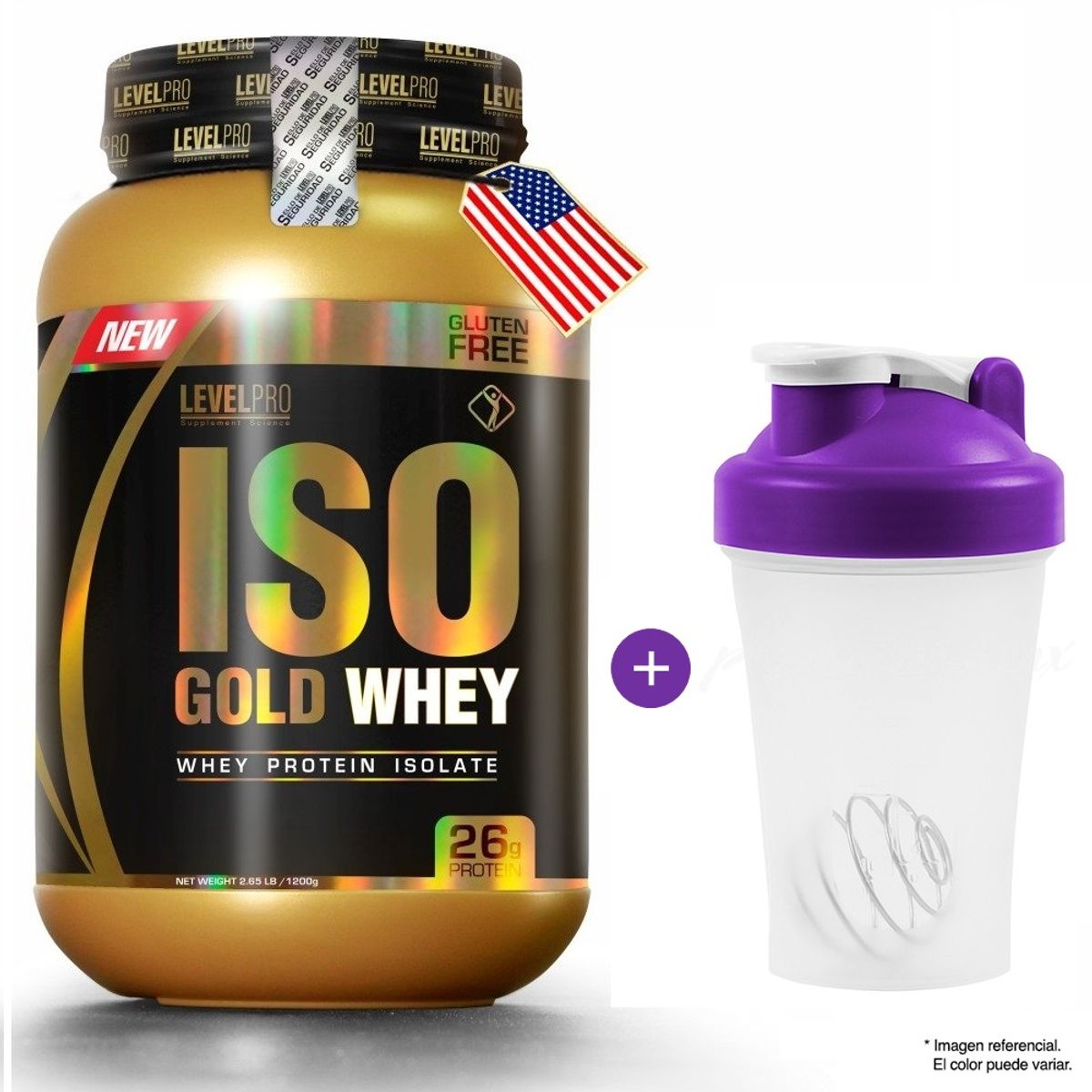 LEVEL PRO - Proteína Level Pro Iso Gold Whey 1.1 kg Vainilla