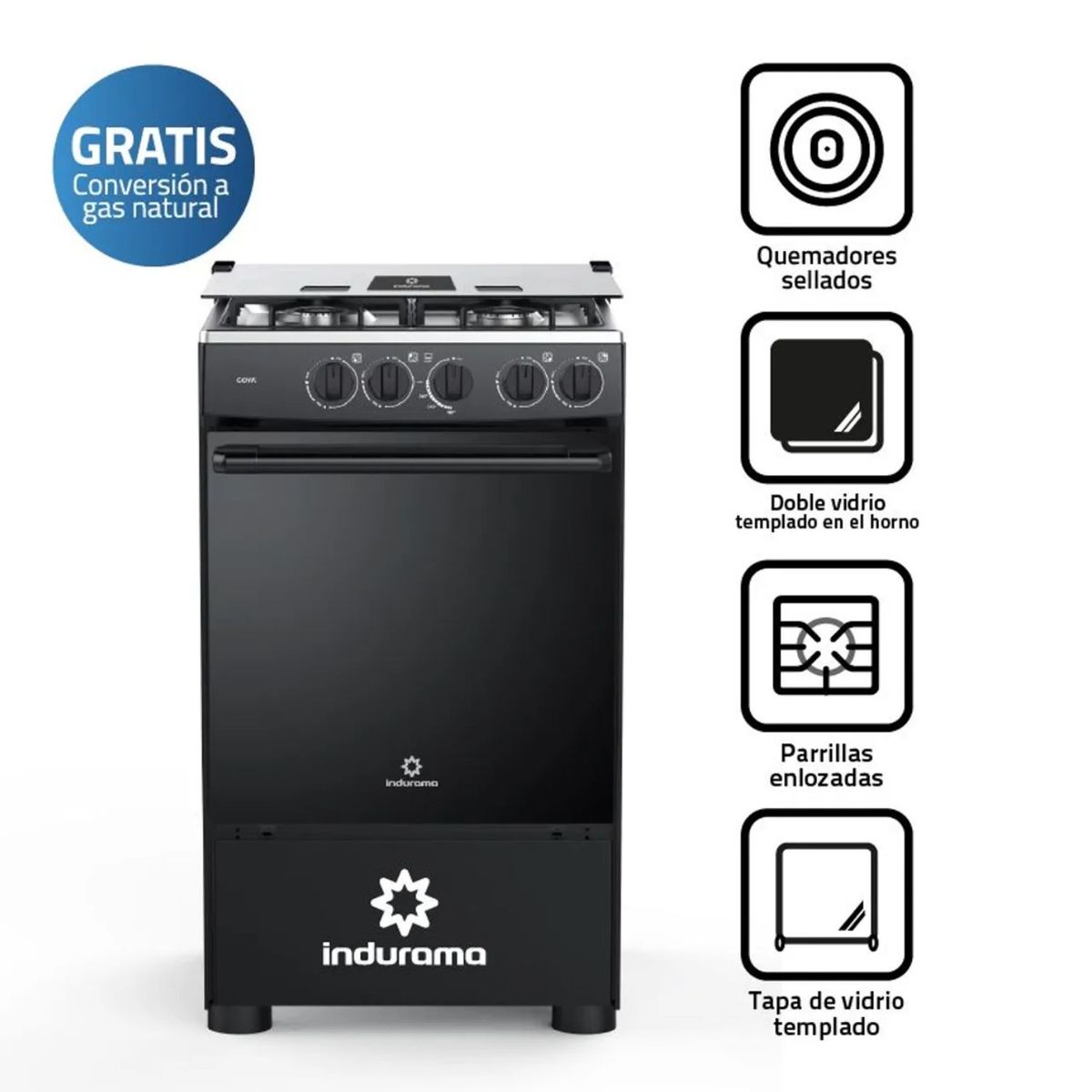 INDURAMA - COCINA INDURAMA GOYA 4 HORNILLAS