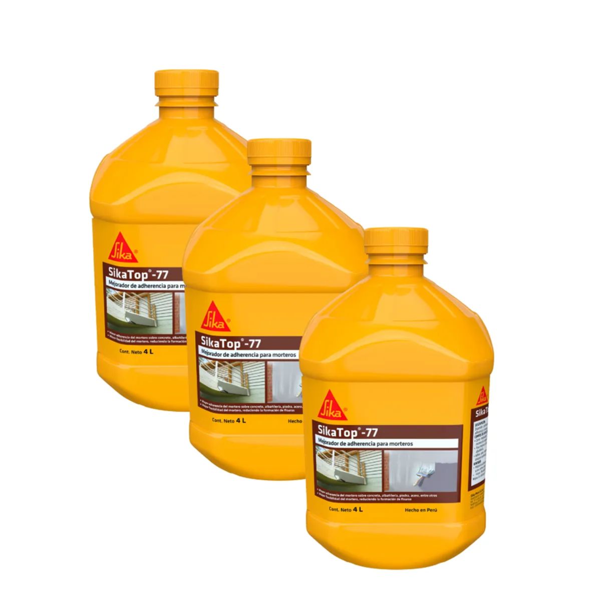SIKA - Pack de Tres Mejorador de Adherencia para Mortero Sika Top 77 x 4L