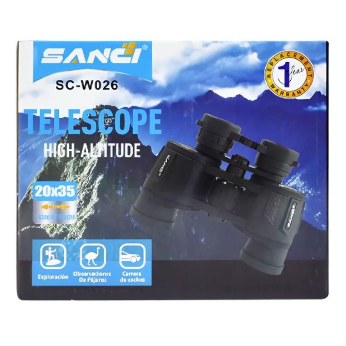 GENERICO - Binoculares SC-W026 Sanci Alcance 20X35cm Color Negro