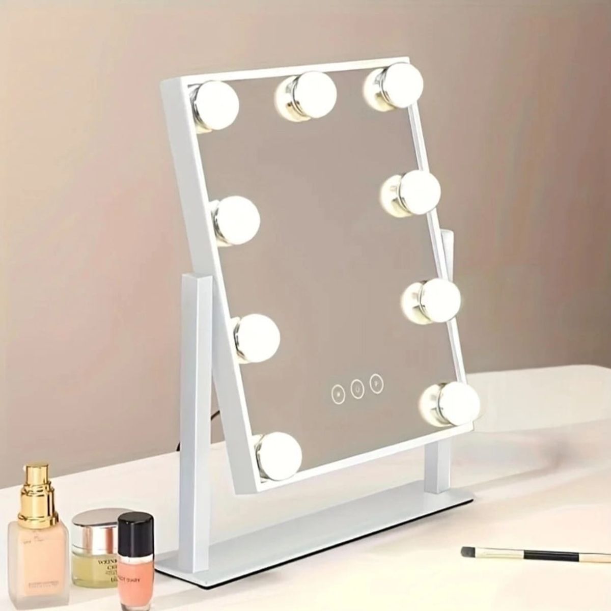 GENERICO - Espejo de Maquillaje Iluminado con 9 Bombillas LED