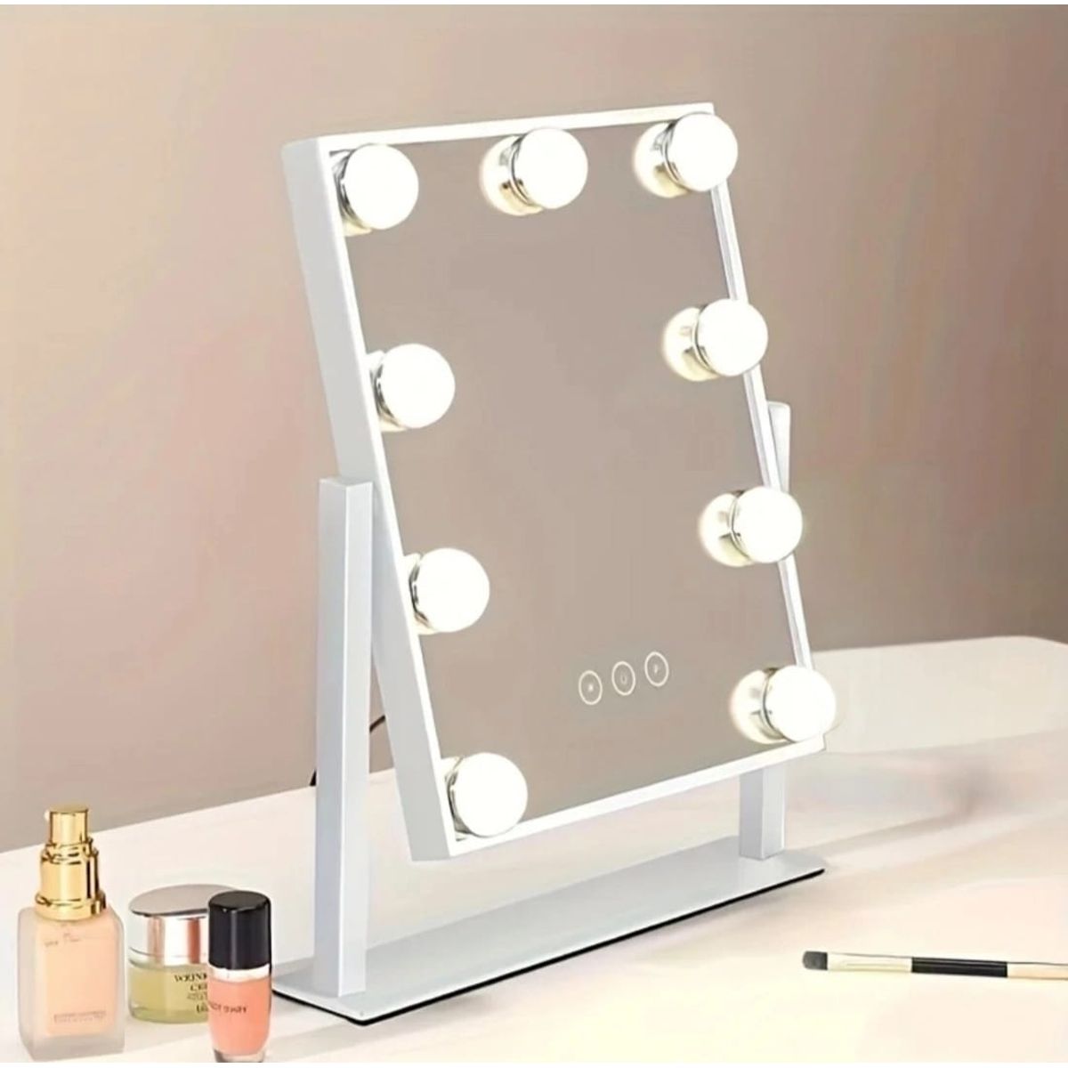 GENERICO - Espejo de Maquillaje Iluminado con 9 Bombillas LED
