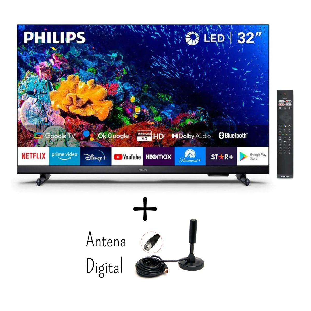 PHILIPS - Televisor PHILIPS 32 HD Google Tv 32PHD6918