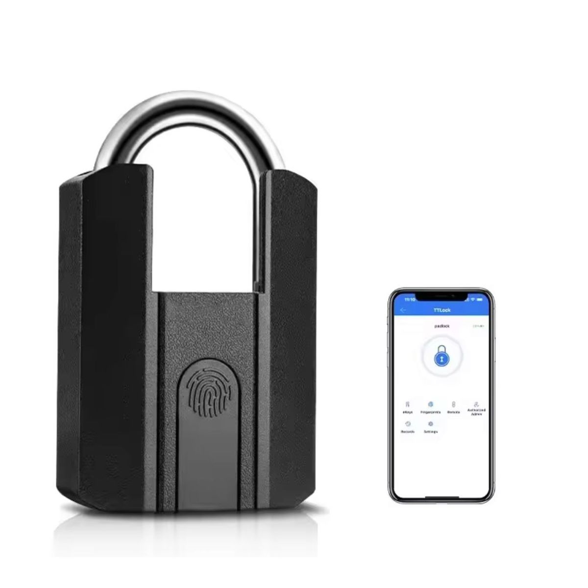 FUERTECO - Candado inteligente con lector de huella fingerlock TITAN