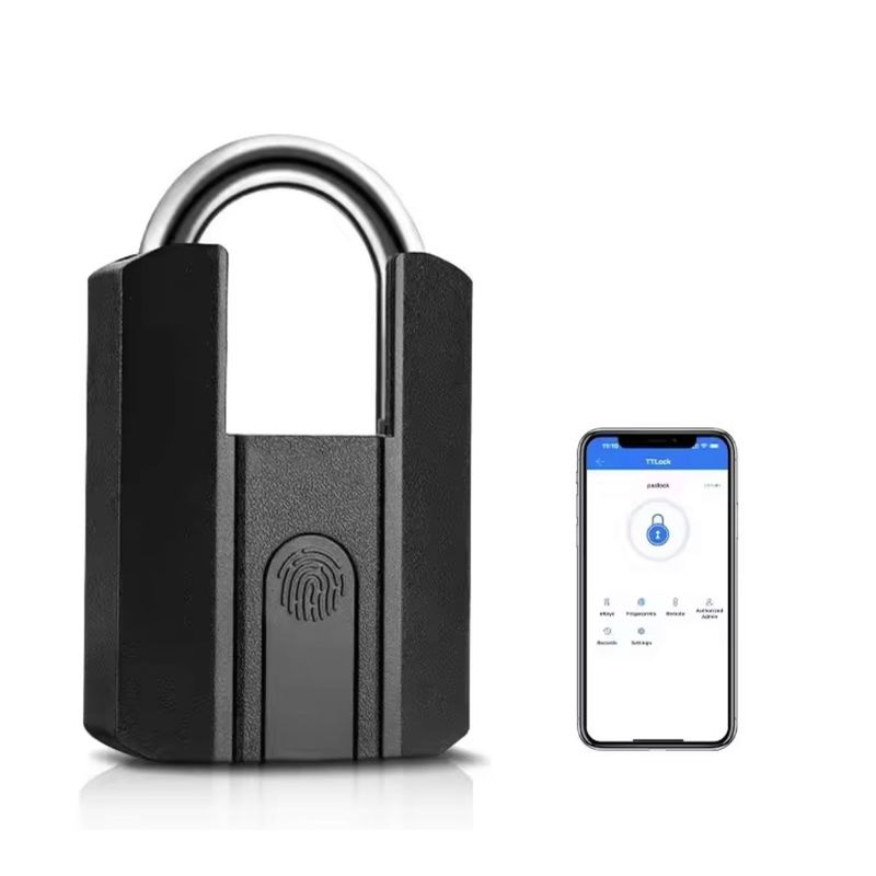 FUERTECO - Candado inteligente con lector de huella fingerlock TITAN