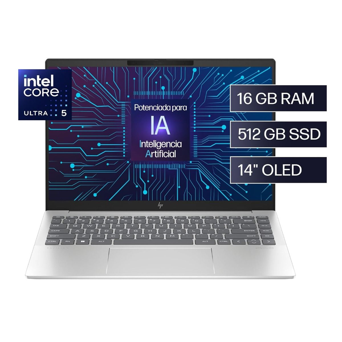 HP - Laptop HP Pavilion Plus 14-EW1000LA 14” 2.8K OLED Intel Ultra 5 125H 16GB 512GB SSD Windows 11