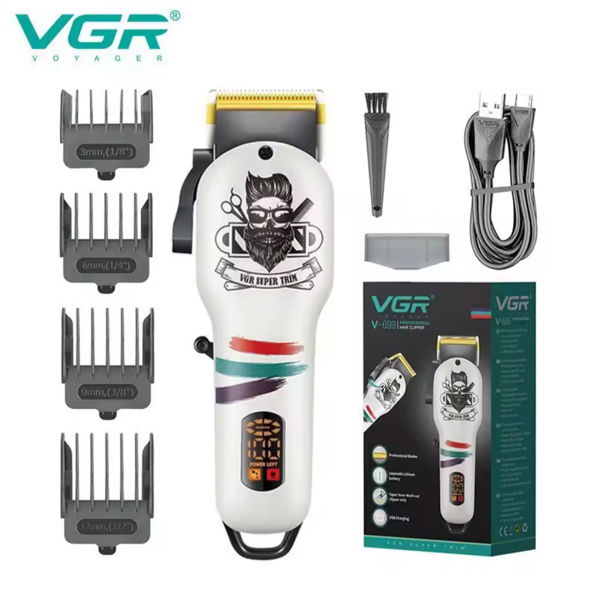 GENERICO - Cortadora de cabello VGR V-699 con 6000rpm