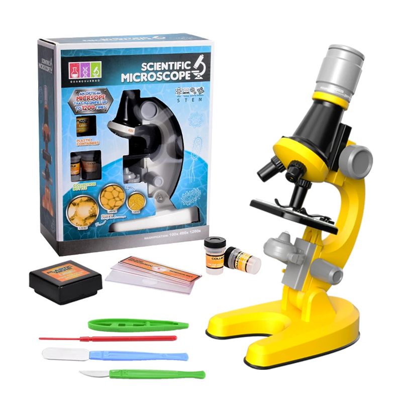 GENERICO - Microscopio Basico Educativo Infantil 3 niveles Amarillo