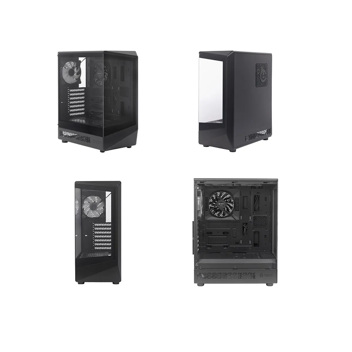 TEROS - Case gamer TEROS TE-1321G Mid Tower USB 3.0 2.0 audio fan ARGB negro