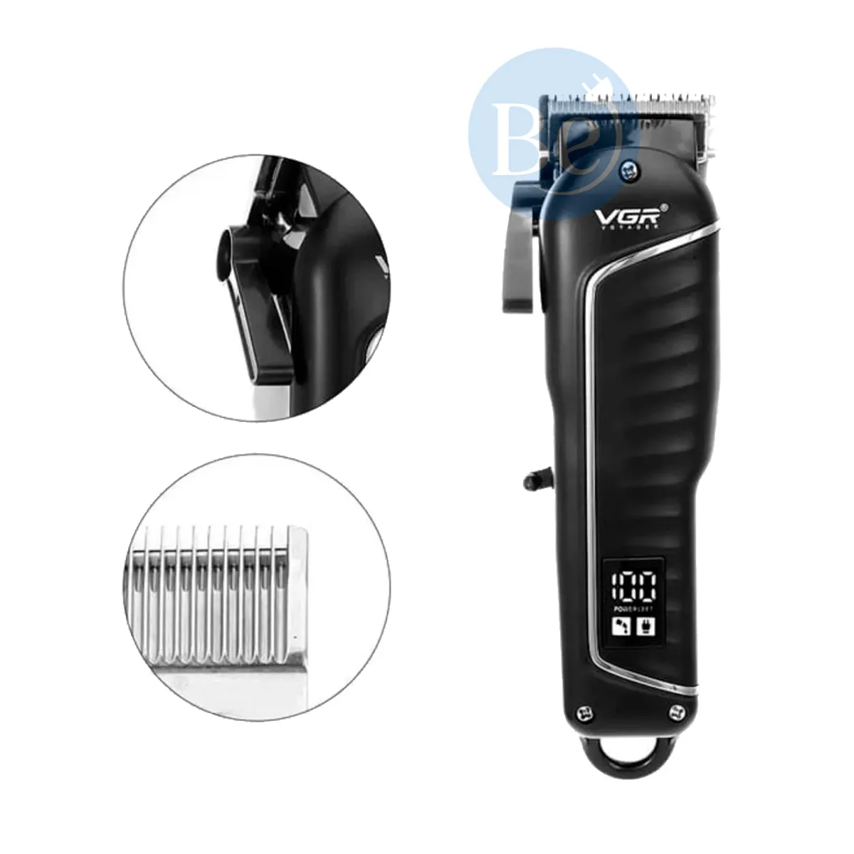 VOYAGER - Cortadora de Cabello VGR V-683 Inalámbrica Negro