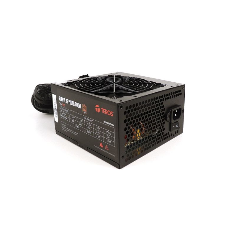 TEROS - Fuente Poder Teros TE-7160 TE7160 ATX 600W 80 Plus Bronze 100-240VAC