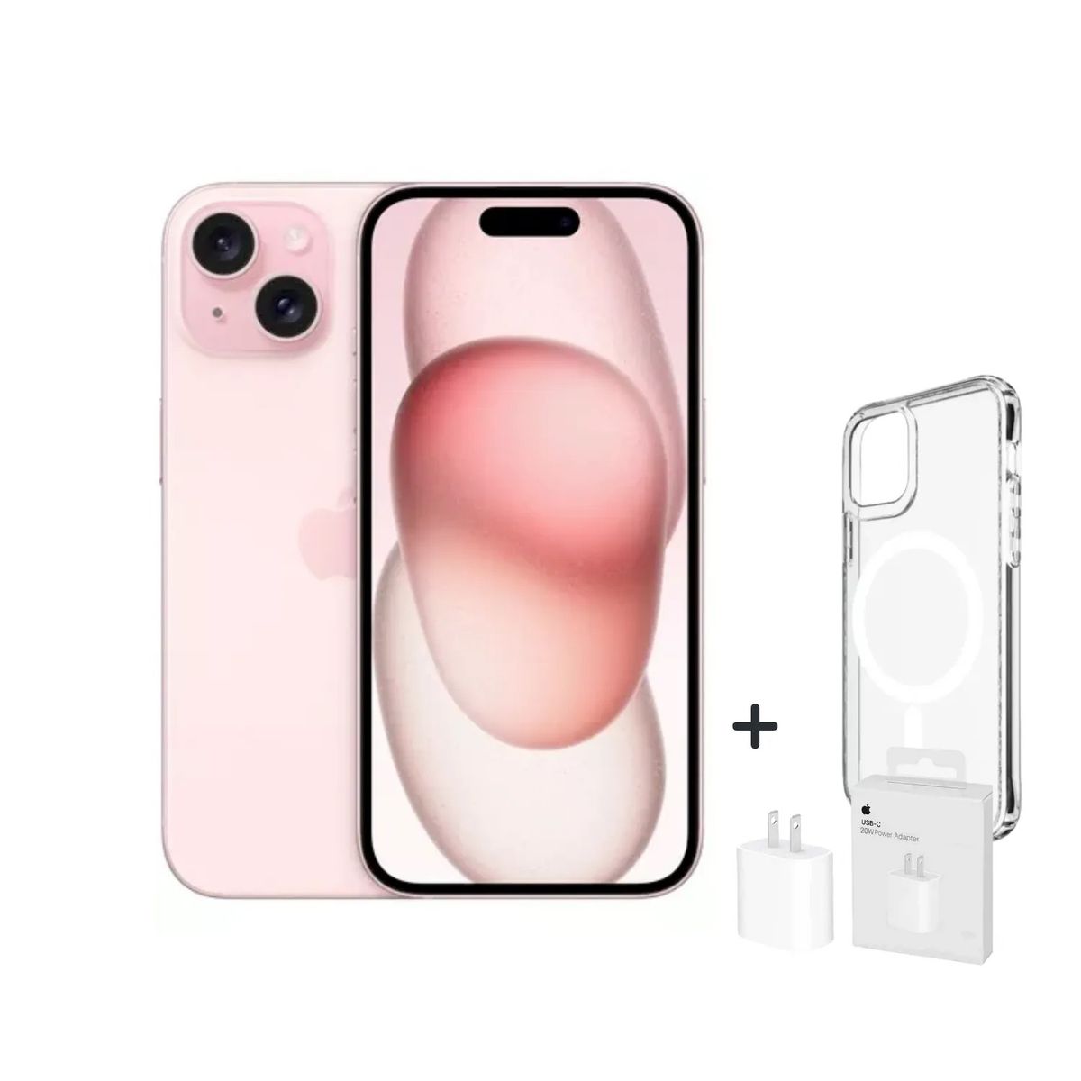 APPLE - iphone 15 128GB (CHIP FISICO) PINK  --- OPEN BOX + DADO 20W