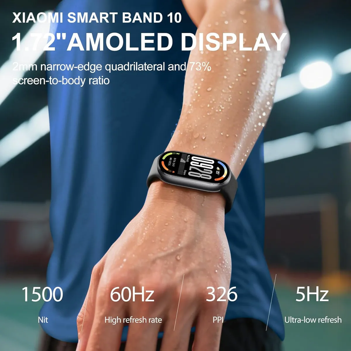XIAOMI - Pulsera Xiaomi smart band 10, AMOLED, 60 Hz, 5ATM - NEGRO