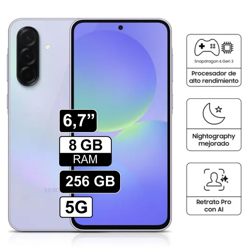 SAMSUNG - Celular Libre Samsung Galaxy A36 67 256GB 8GB RAM Violeta