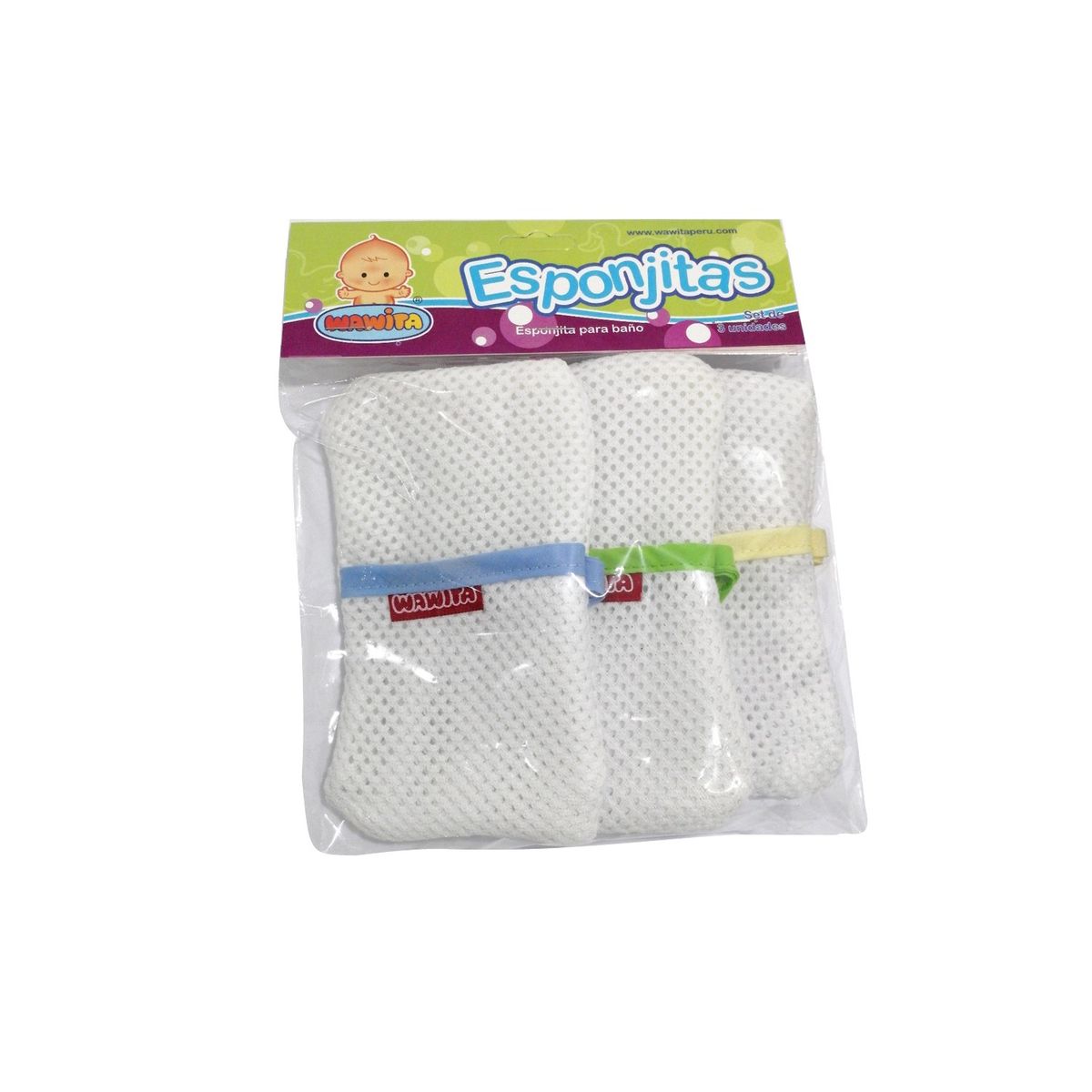 GENERICO - Esponja de Baño Bebé Set de 3 Unidades