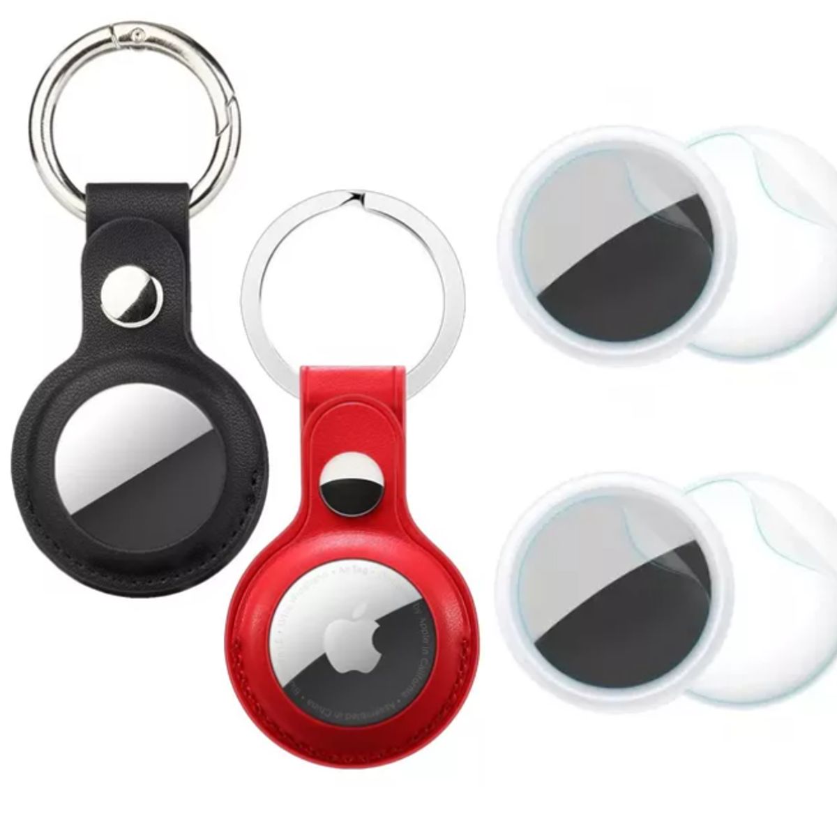 GENERICO - Funda case generico llavero para airtag cuero pu pack x2 y micas