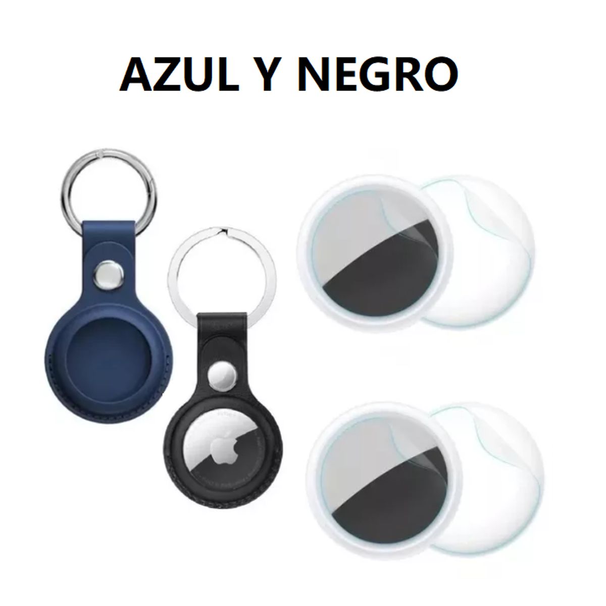 GENERICO - Funda case generico llavero para airtag cuero pu pack x2 y micas