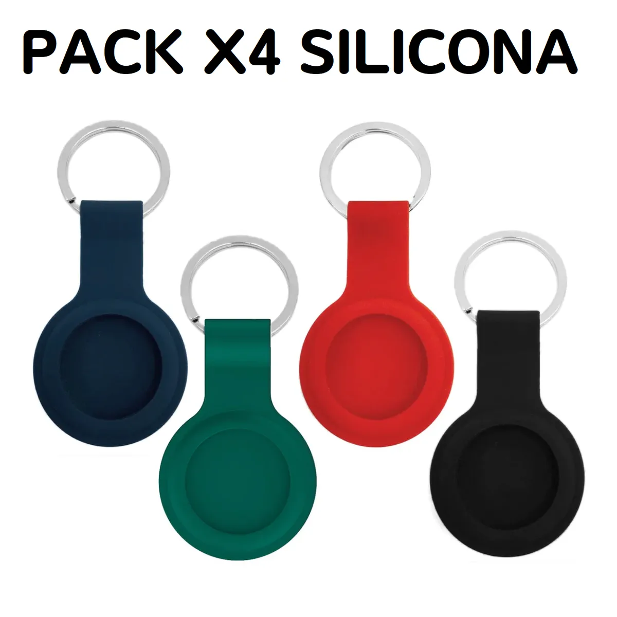 GENERICO - Funda case generico llavero para airtag silicona pack x4