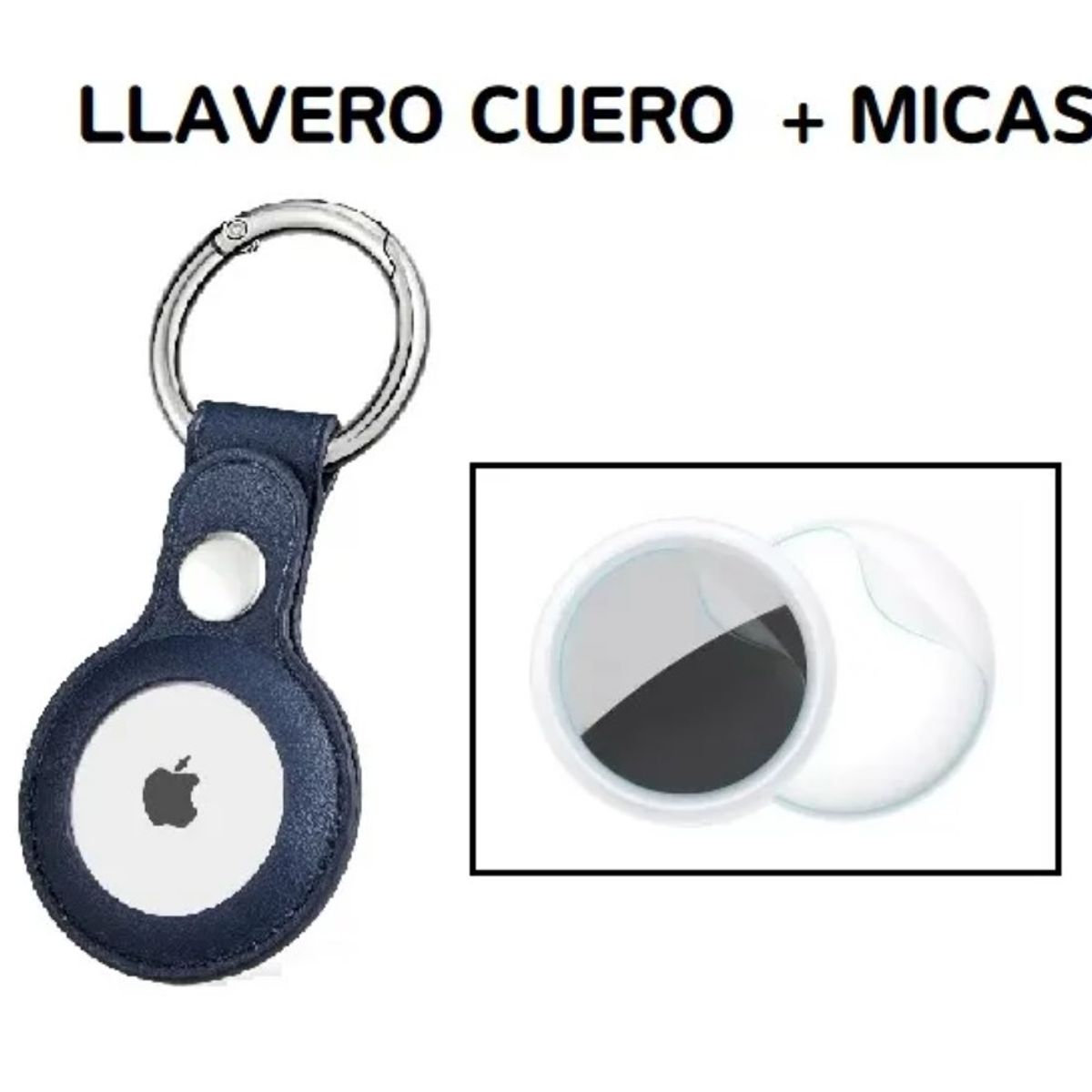 GENERICO - Funda case generico llavero para airtag cuero pu AZUL + mica