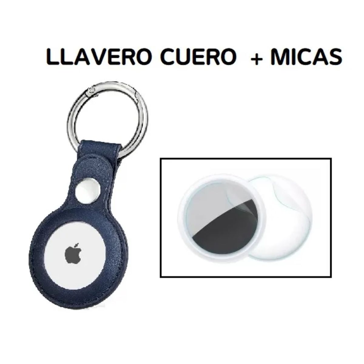 GENERICO - Funda case generico llavero para airtag cuero pu AZUL + mica