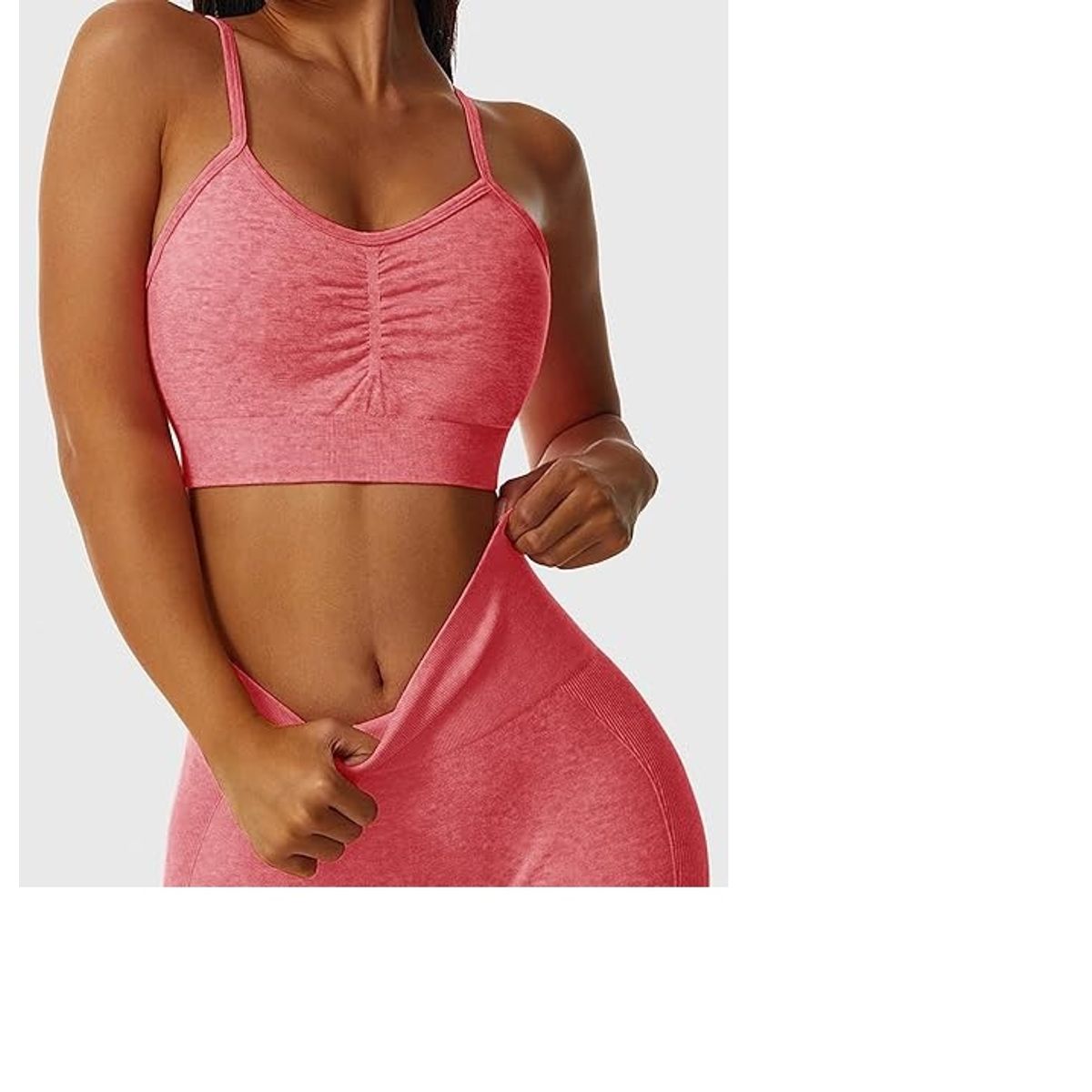 GENERICO - Conjunto de 2 piezas de entrenamiento sin costuras para mujer