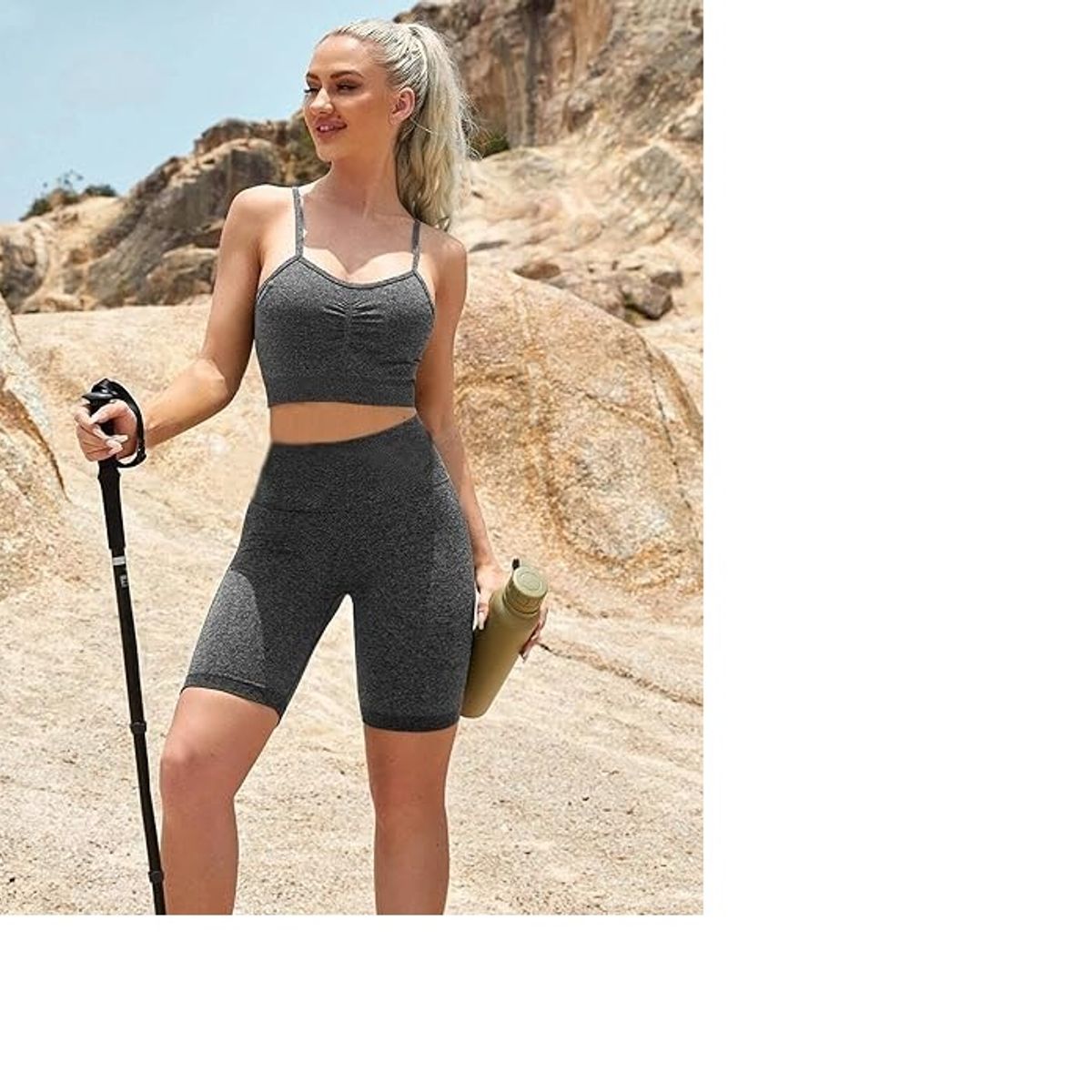 GENERICO - Conjunto de 2 piezas de entrenamiento sin costuras para mujer