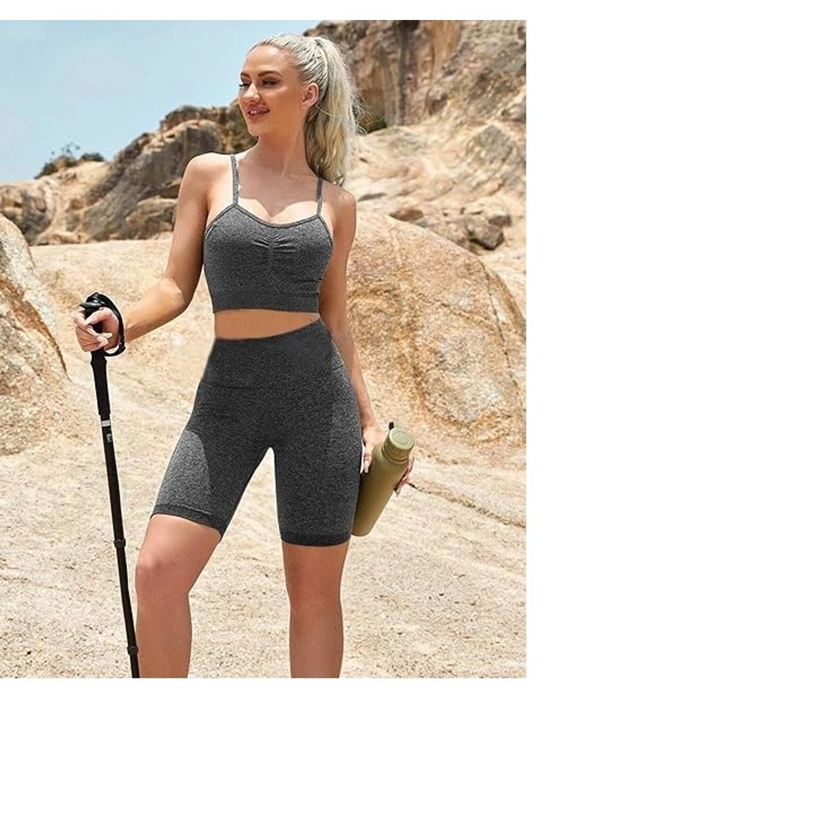 GENERICO - Conjunto de 2 piezas de entrenamiento sin costuras para mujer