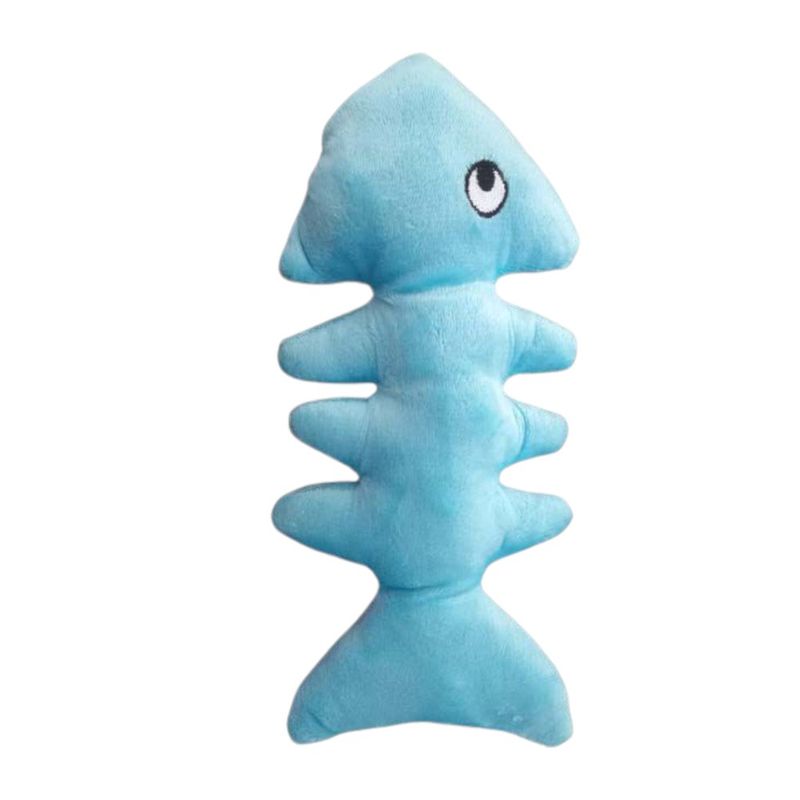 GENERICO - Esqueleto Pez Peluche Top-4 Color Celeste