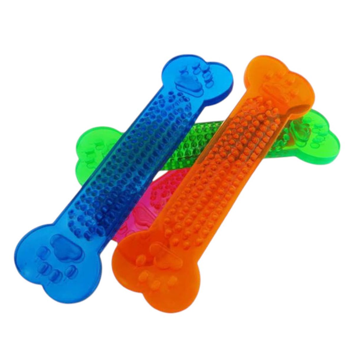 GENERICO - Hueso De Jebe Plano Con Púas Top-5 Color Azul