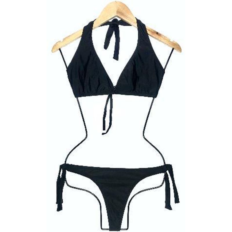 GENERICO - Bikini Licra UV Semihilo Clasico Negro GL-18-M