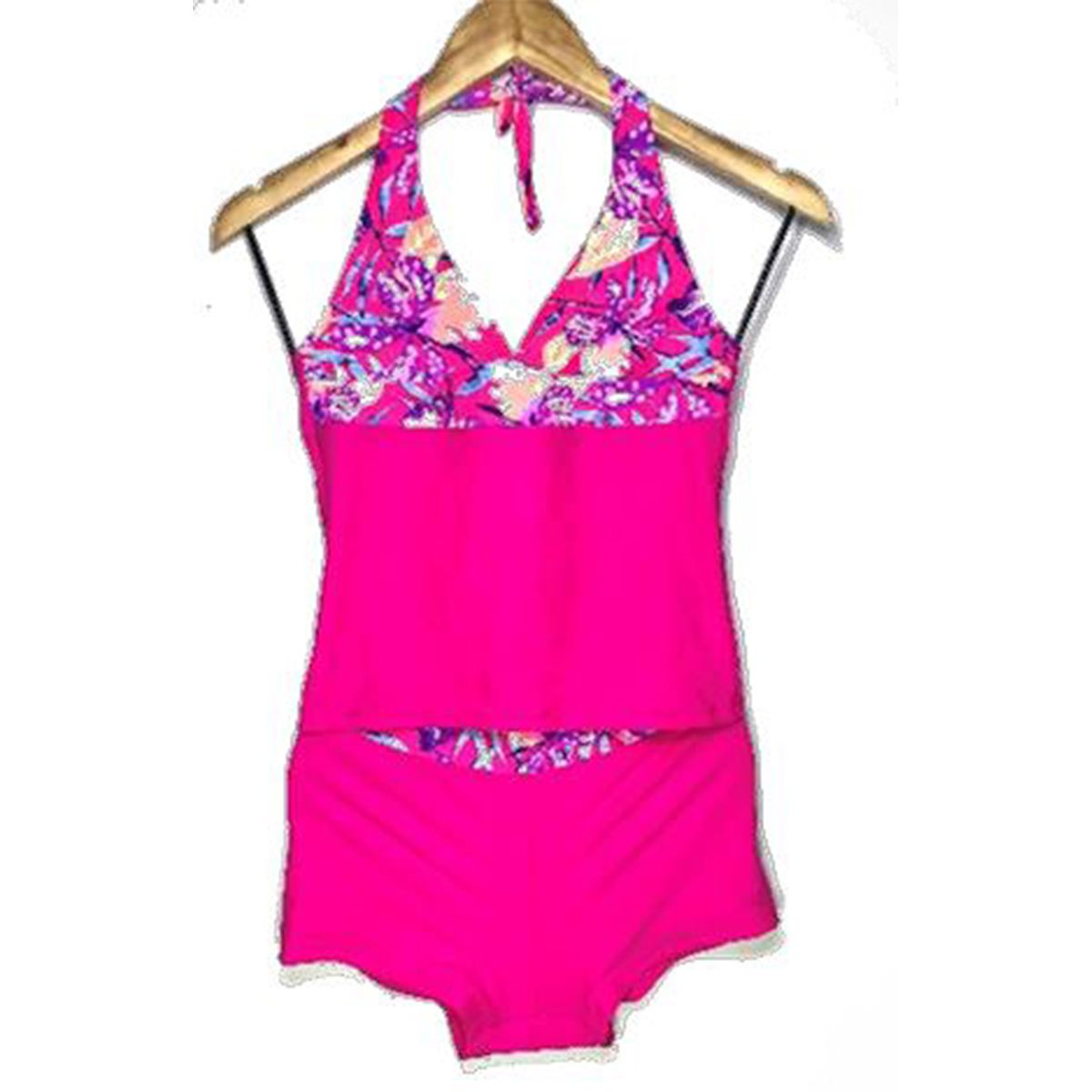 GENERICO - Shortkini Colores UV Con Polo Fucsia GL-32-M