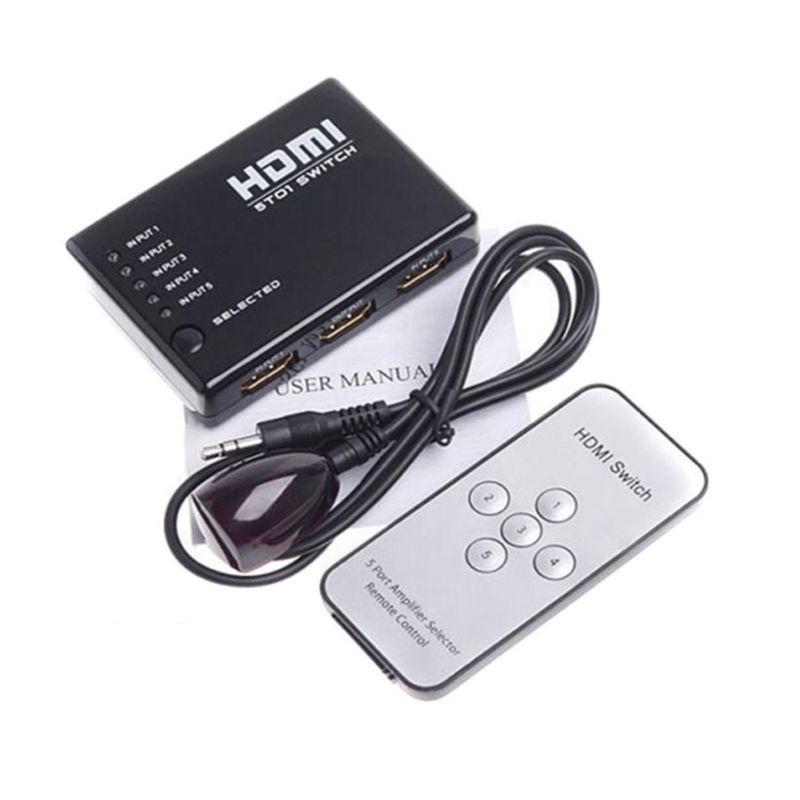 GENERICO - Multiplicador 5 Puertos HDMI 4K TV DVD Switch + Control