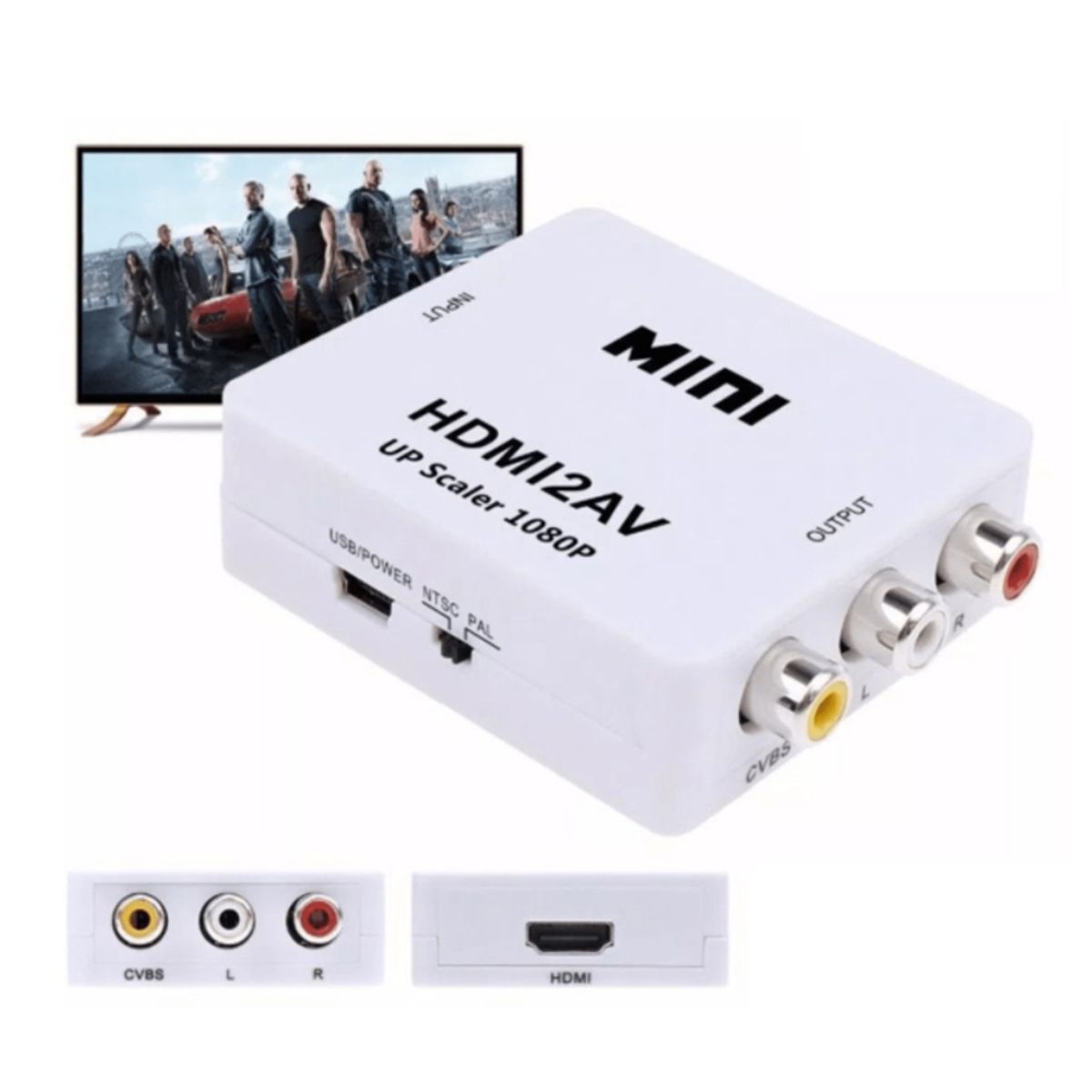 GENERICO - Adaptador HDMI A RCA Conversor Video PalNtsc