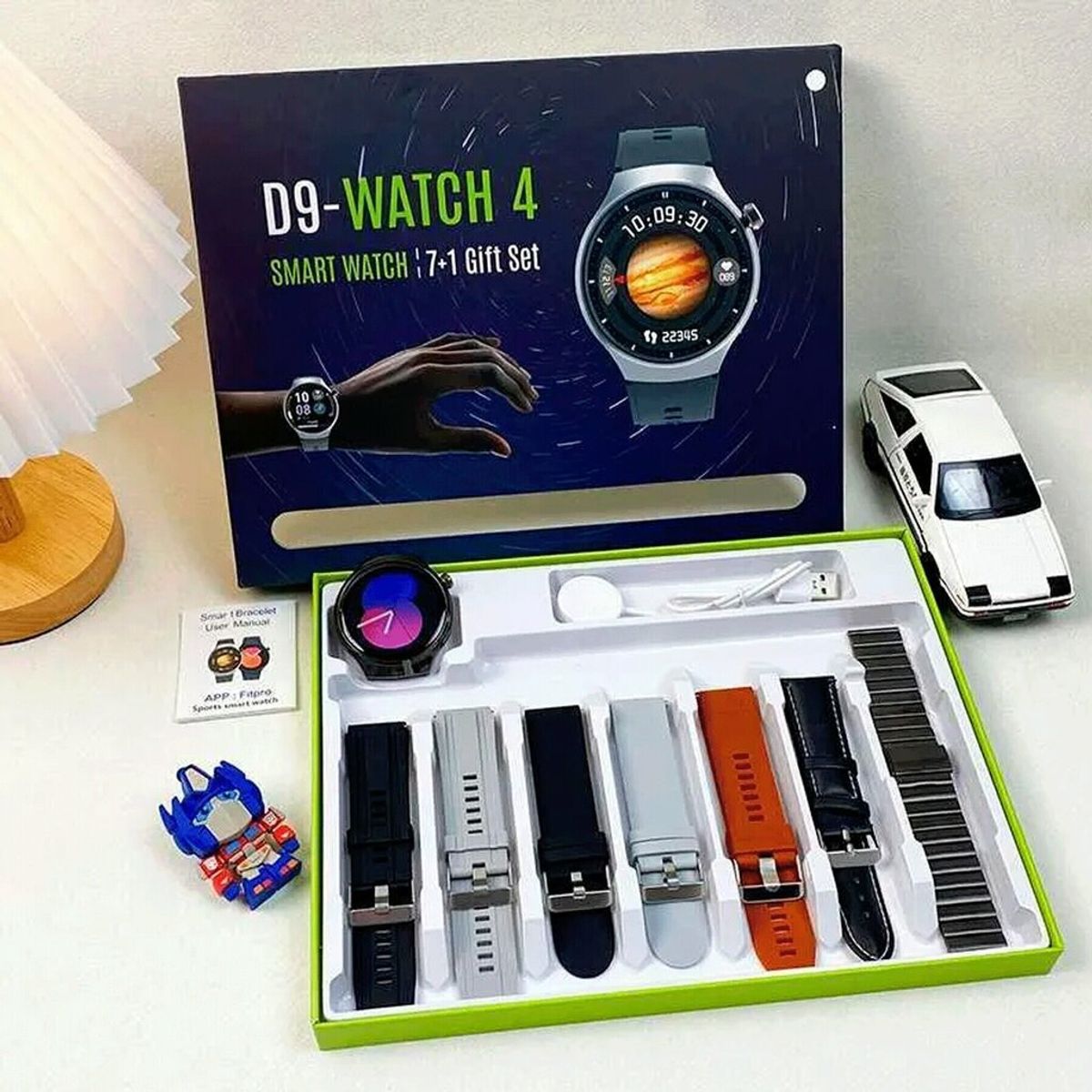 GENERICO - Reloj inteligente D9 Watch 4 - 7 en 1 pantalla redonda Negro