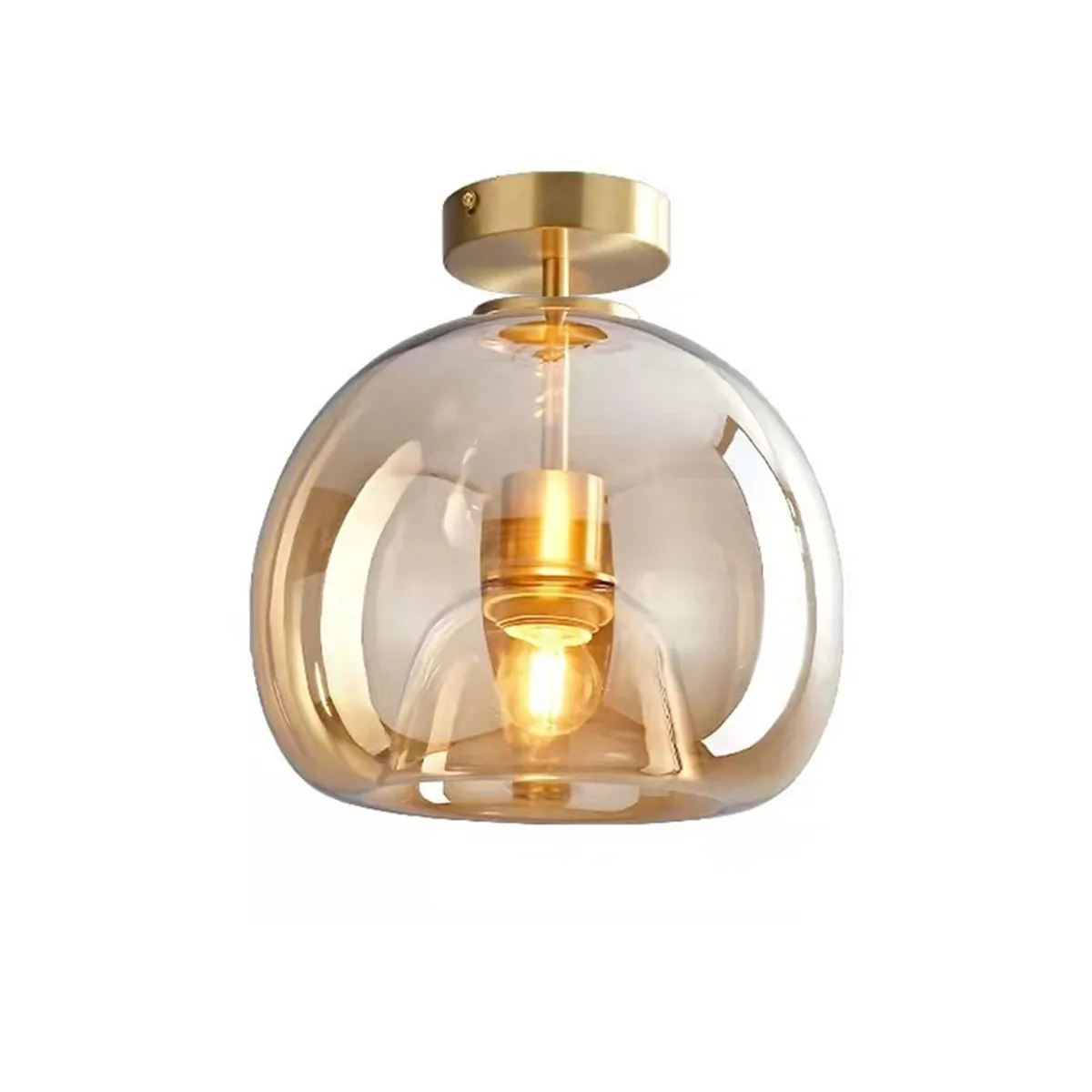 HOME NEAT - Lámpara de Techo de vidrio E27 de 25CM - ámbar