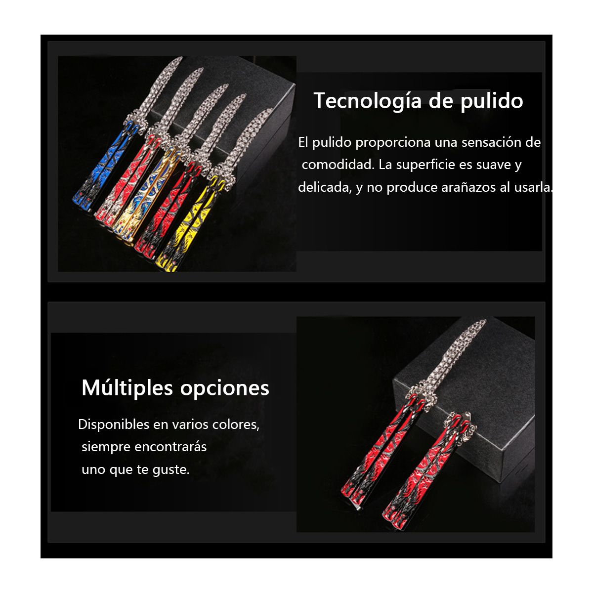 DENISASAA - Réplica de Cuchillo Balisong Dragón de Cinco Garras Juguete